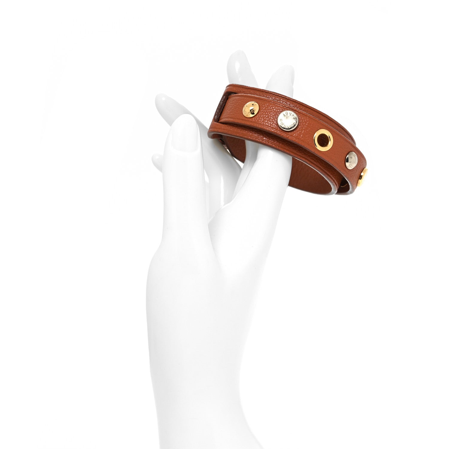 Louis Vuitton Goatskin Spike It Wrap Bracelet 17 Camel 2 of 6