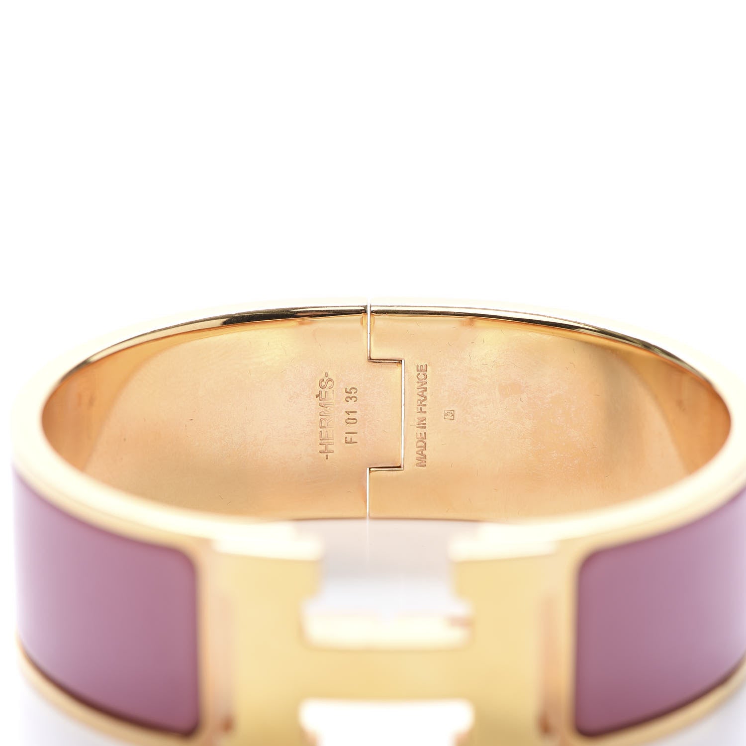Hermes Enamel Wide Clic Clac H Bracelet GM Rose Velours 4 of 5