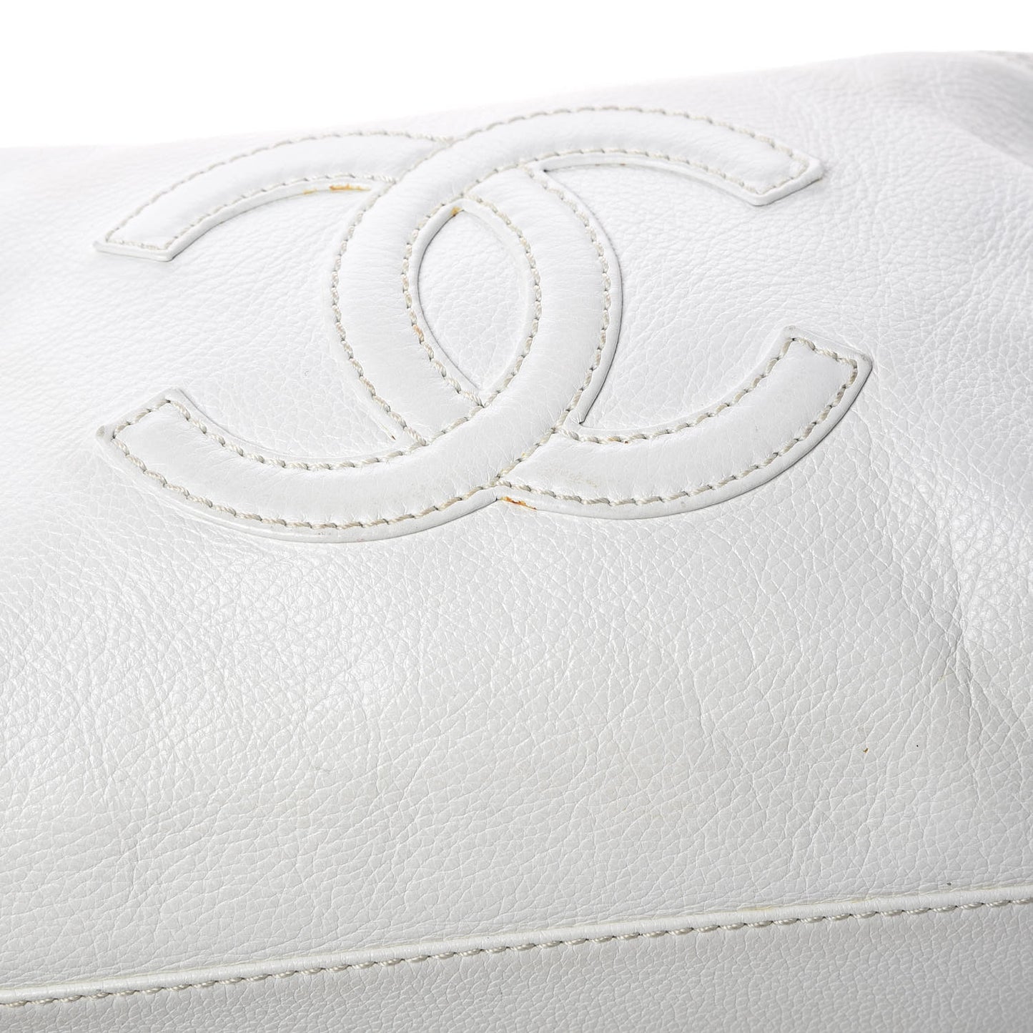 Calfskin CC Shoulder Bag White