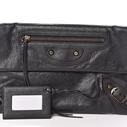 Balenciaga Agneau Classic Hardware Envelope Clutch Black 8 of 8