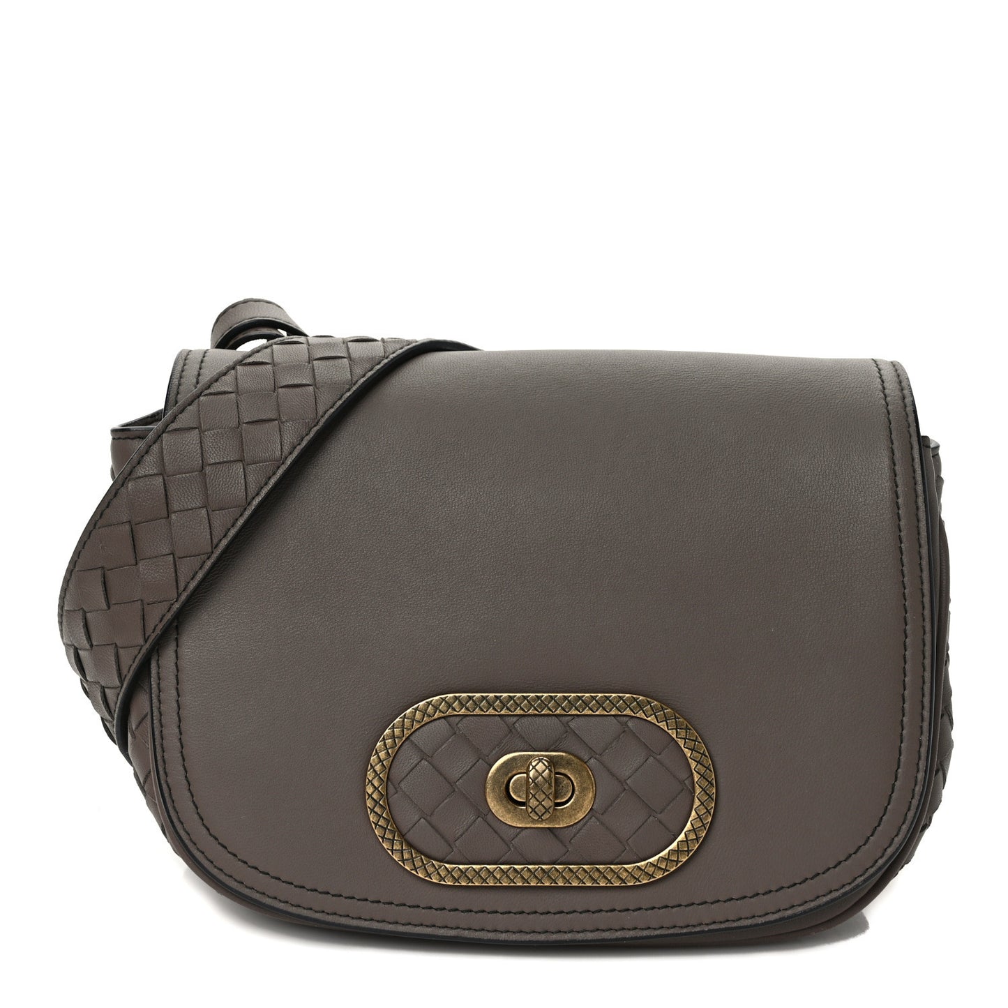 Nappa Intrecciato BV Luna Shoulder Bag New Steel
