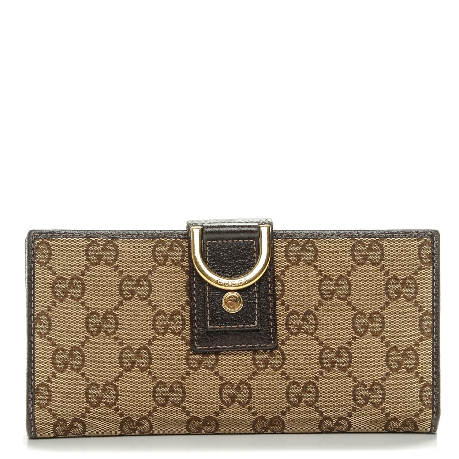Gucci Monogram Abbey Continental Wallet Dark Brown 1 of 7