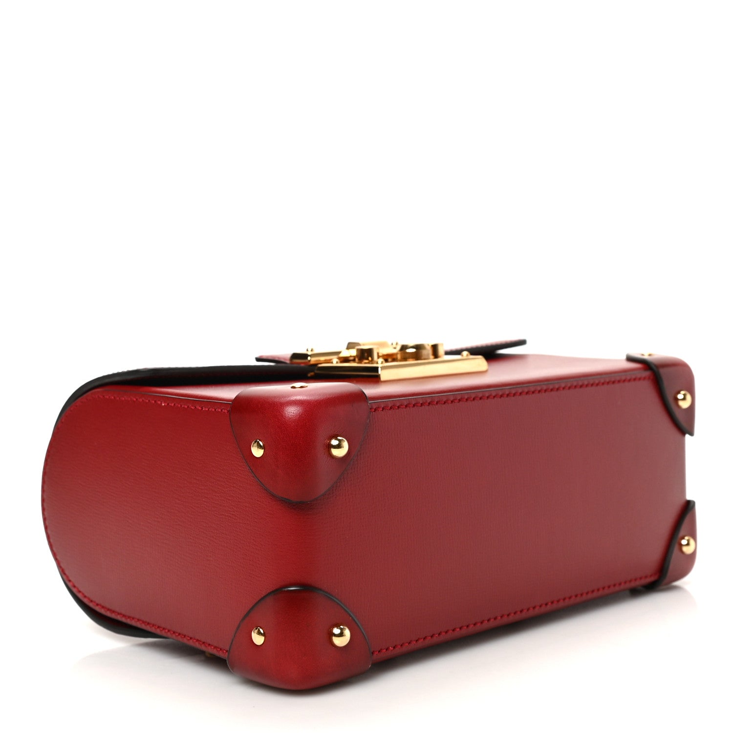 Gucci Azalea Calfskin Small Padlock Bamboo Shoulder Bag Romantic Cerise 4 of 9