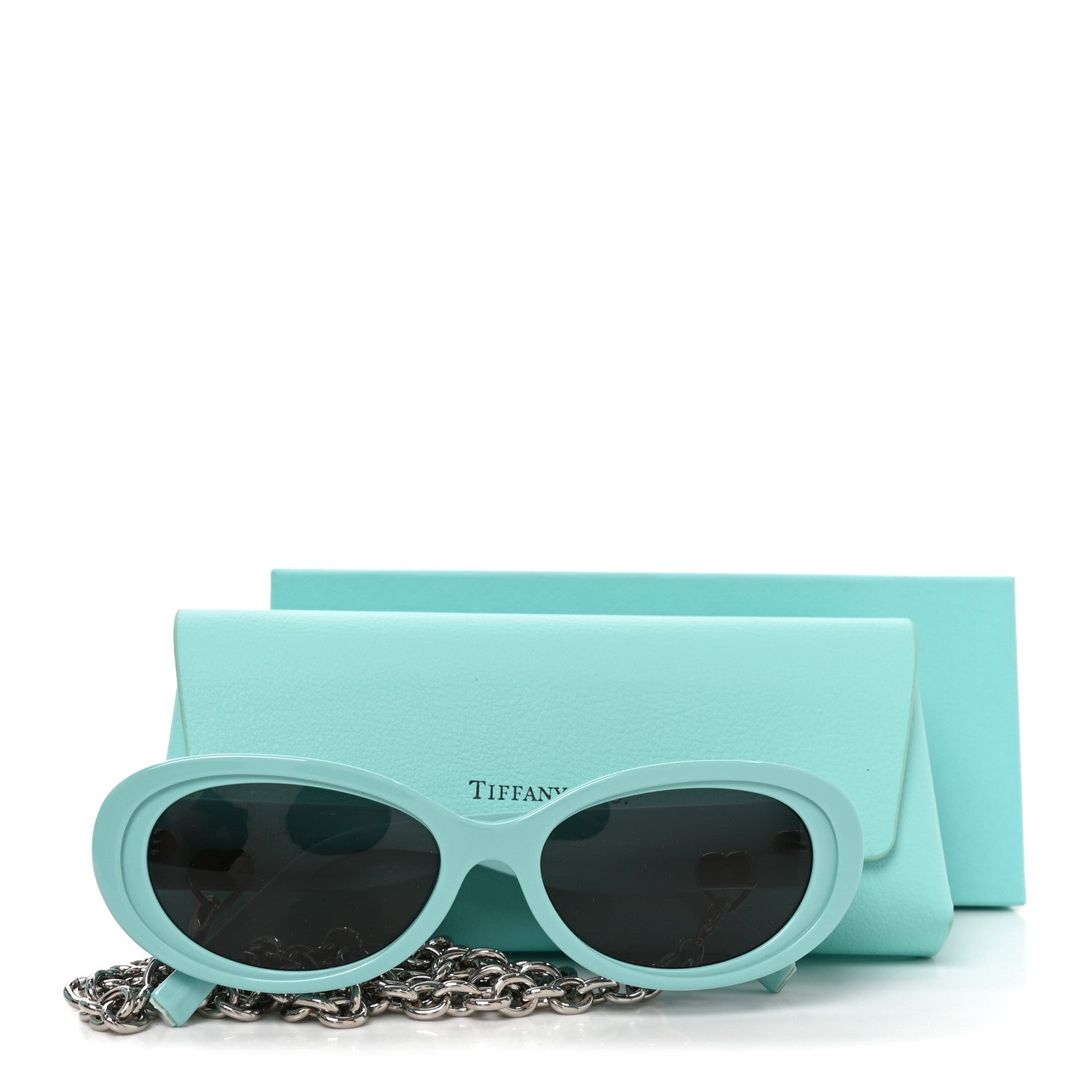 Tiffany Acetate Return to Tiffany Oval Sunglasses TF 4221 Tiffany Blue Dark Gray 7 of 7
