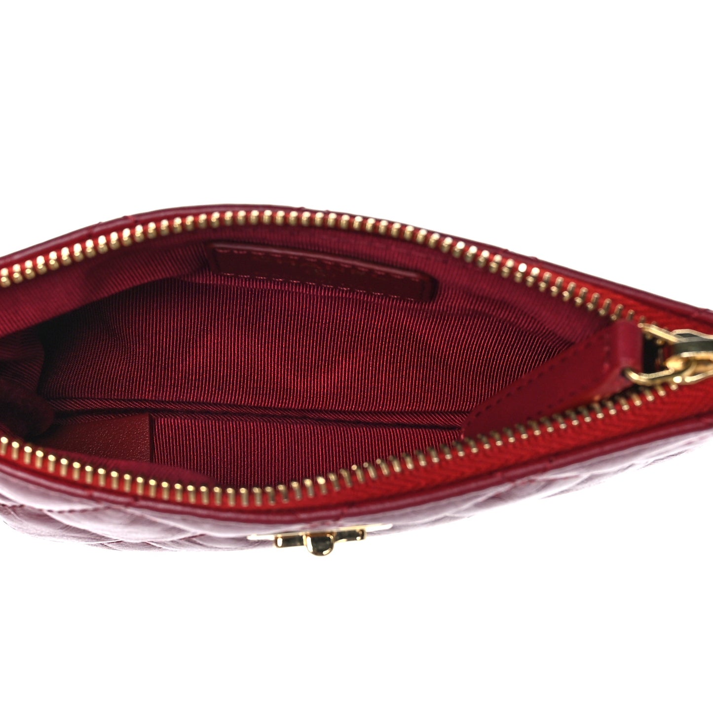 Aged Calfskin Quilted Small Reissue Cosmetic Case Red