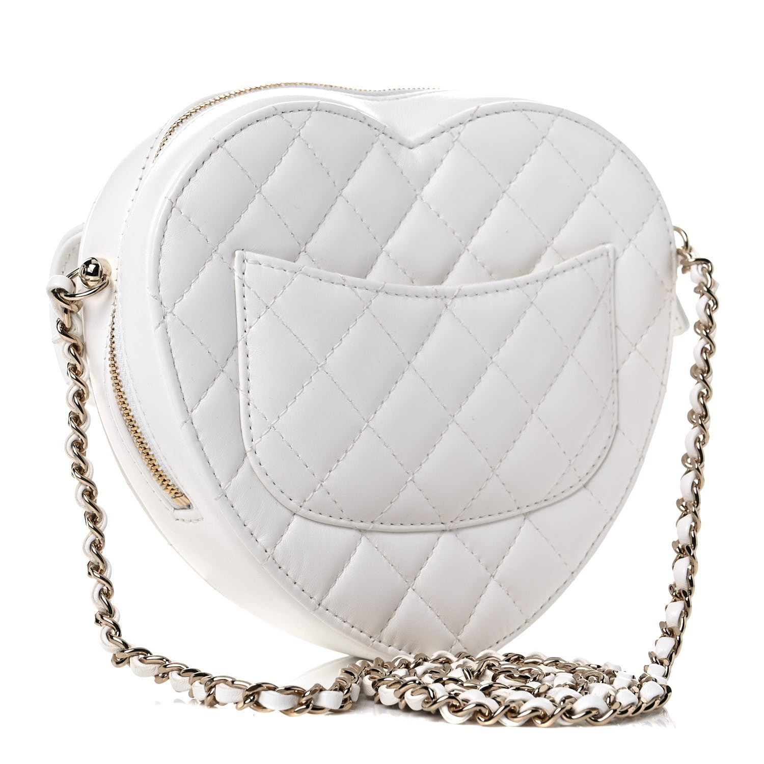 Chanel Lambskin Quilted CC In Love Heart Bag White 3 of 9