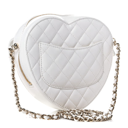 Chanel Lambskin Quilted CC In Love Heart Bag White 3 of 9