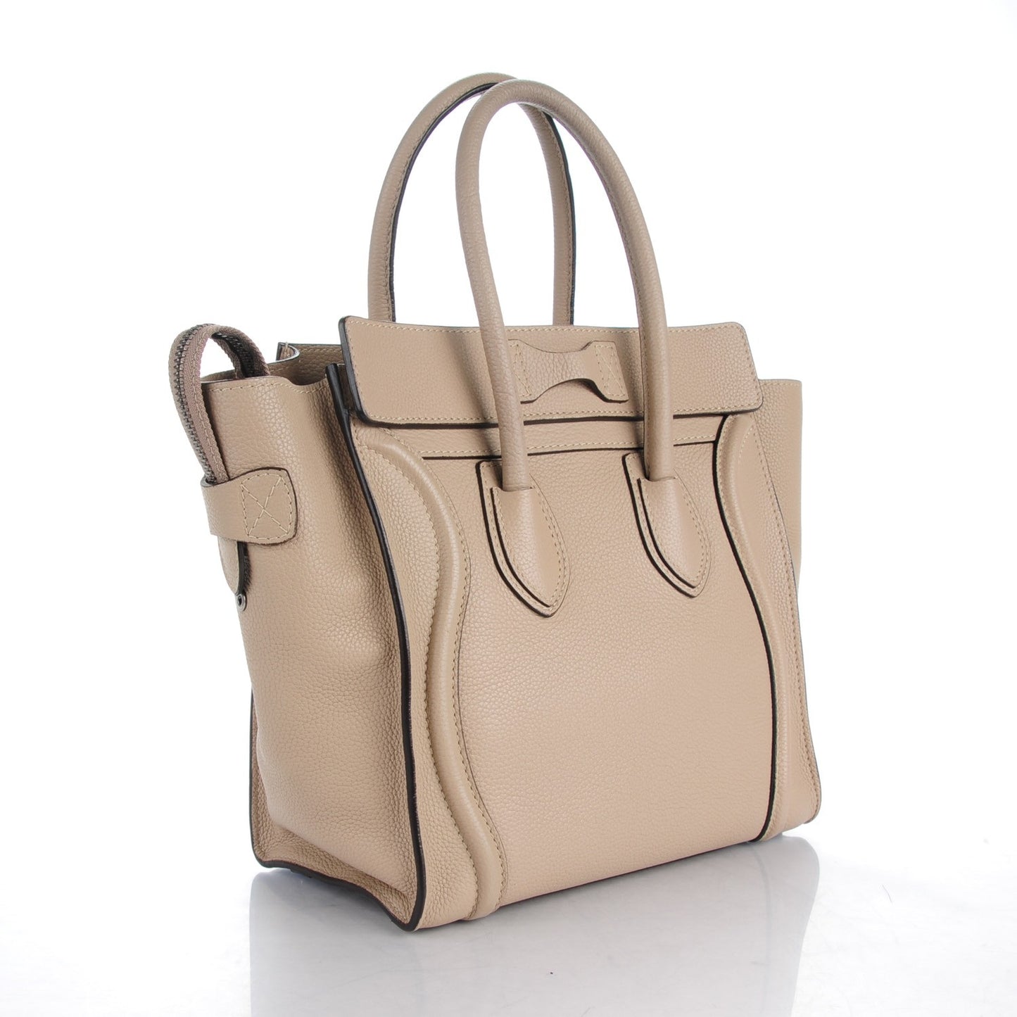 Drummed Calfskin Micro Luggage Dune