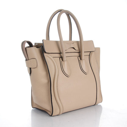 Celine Drummed Calfskin Micro Luggage Dune 3 of 8