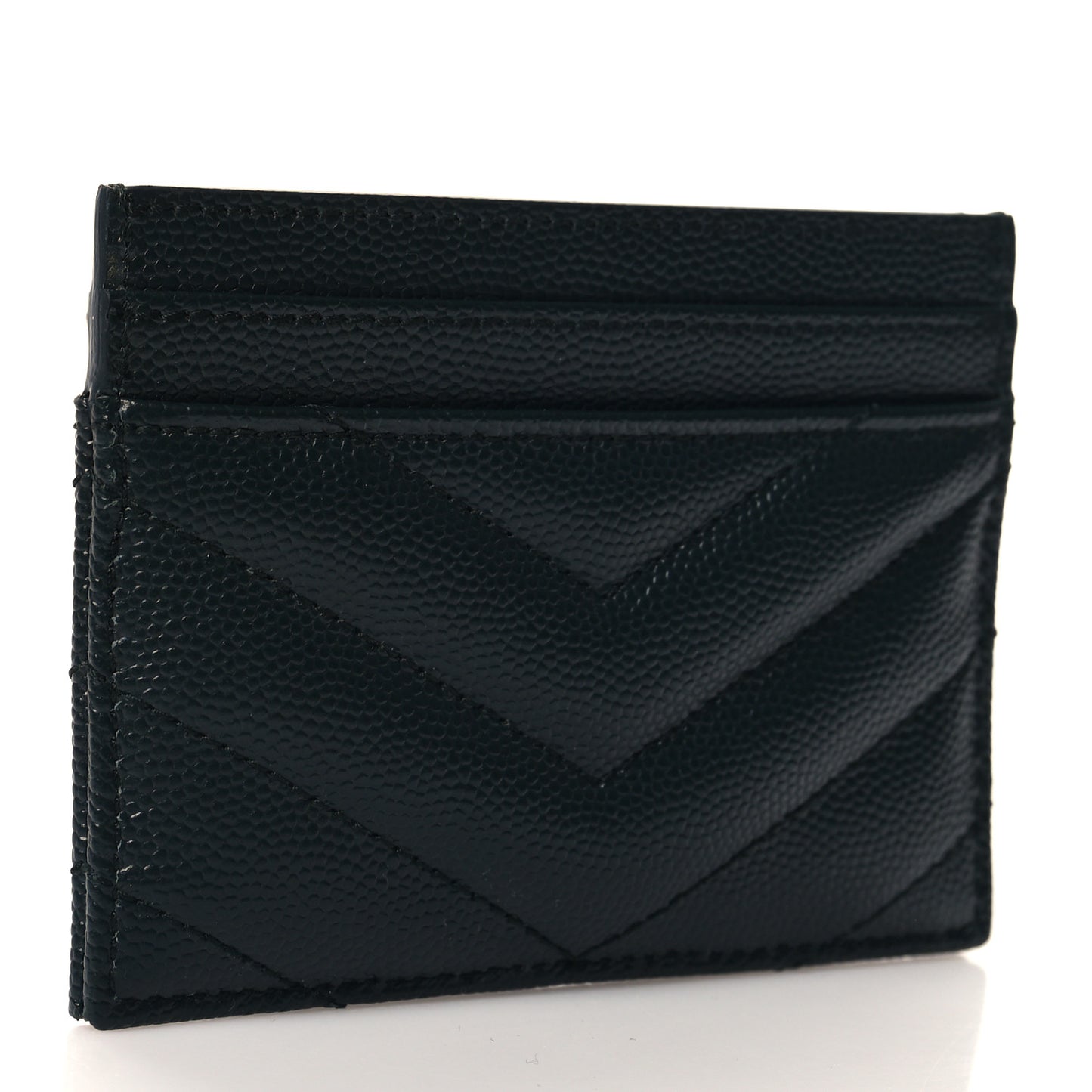 Grain De Poudre Matelasse Chevron Monogram Credit Card Case Algae