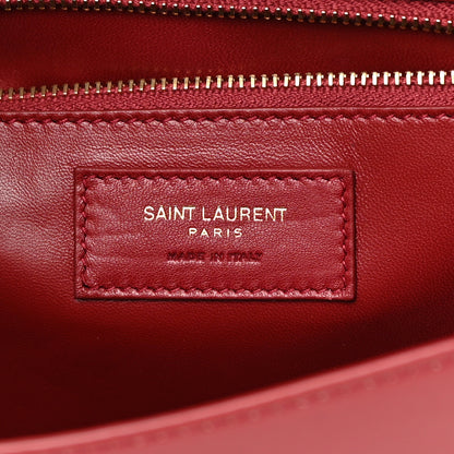 Saint Laurent Box Calfskin Le Carre Satchel Opyum Red 6 of 17