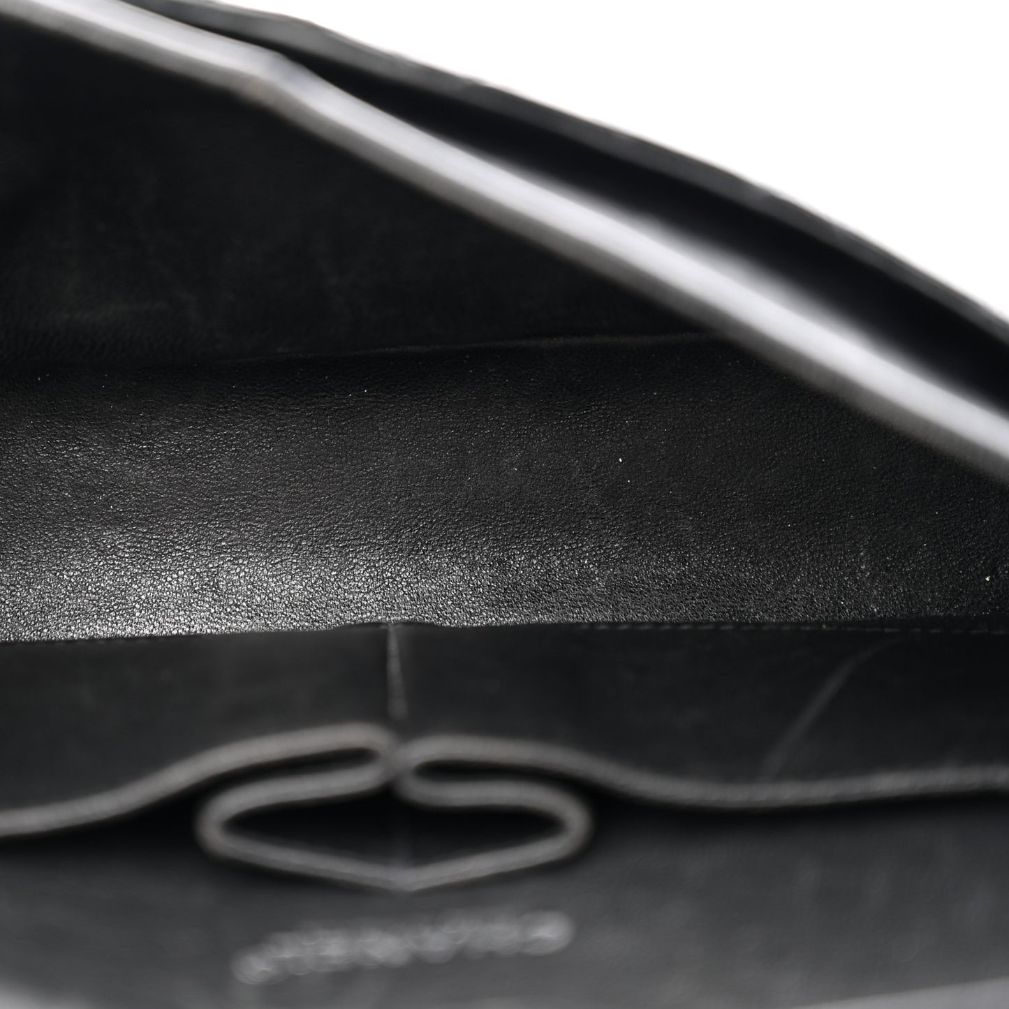 Patent Quilted Medium Double Flap Black