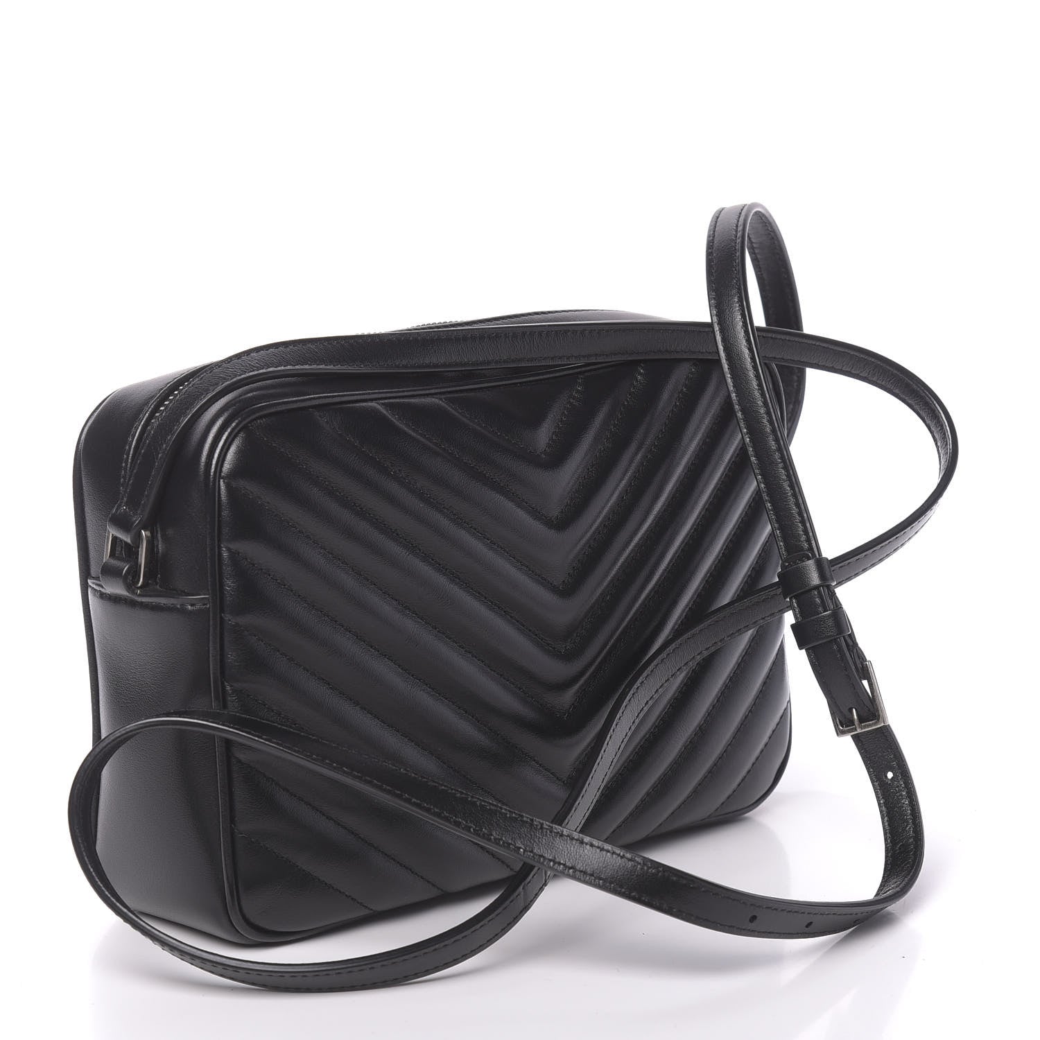Saint Laurent Calfskin Matelasse Monogram Lou Camera Bag Black 3 of 9