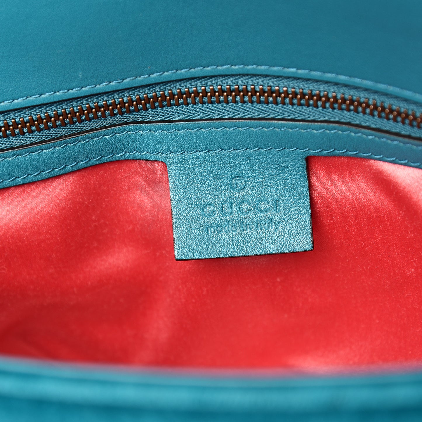 Velvet Matelasse Small GG Marmont Shoulder Bag Pavone Cyan