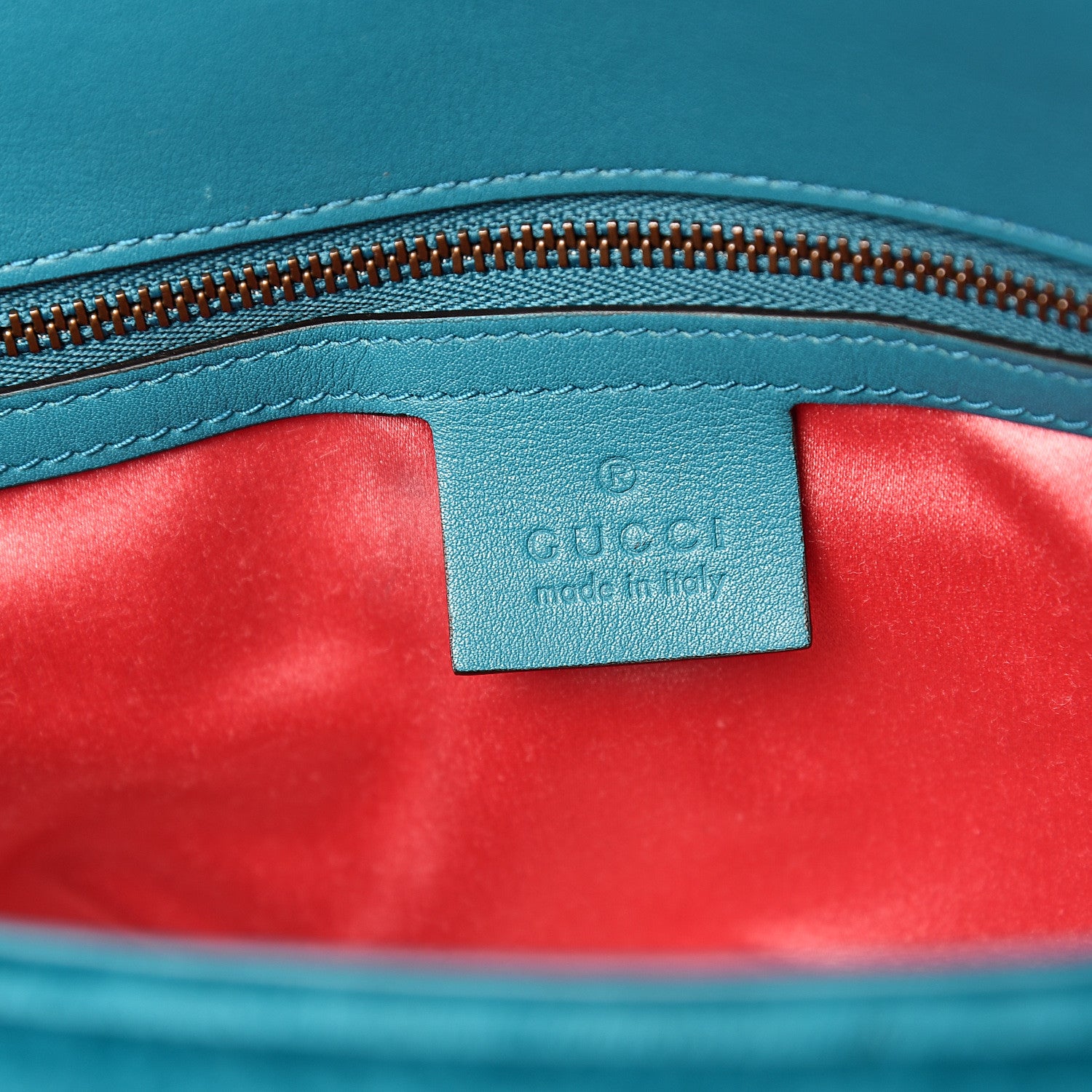 Gucci Velvet Matelasse Small GG Marmont Shoulder Bag Pavone Cyan 5 of 8