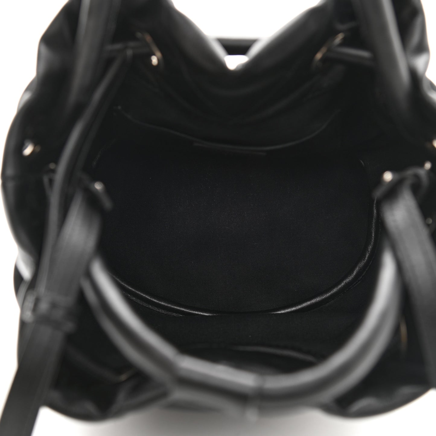Nappa Calfskin Quilted Touch B Bucket Bag Black