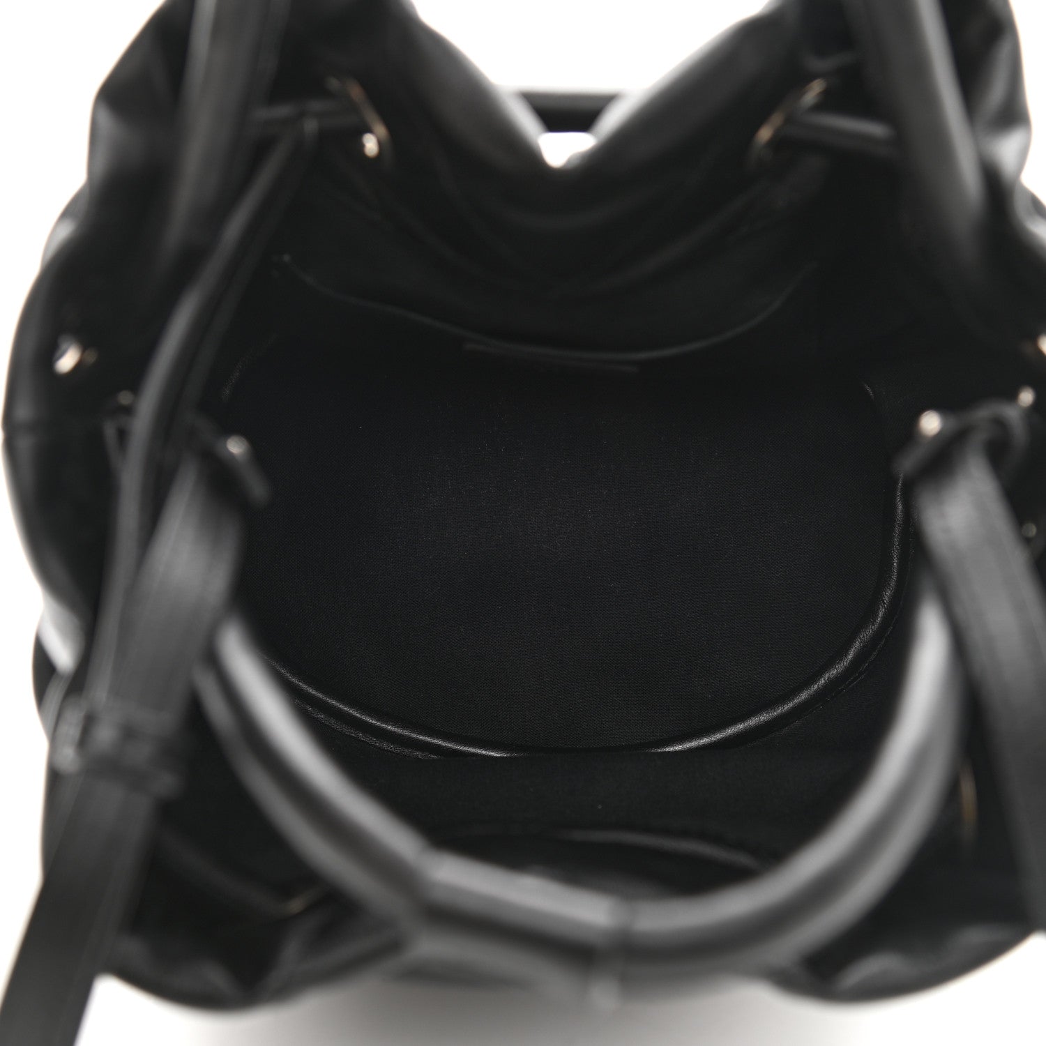 Balenciaga Nappa Calfskin Quilted Touch B Bucket Bag Black 5 of 9