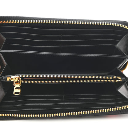 Miu Miu Goatskin Madras Heart Print Zip Around Wallet Black Rose 5 of 7