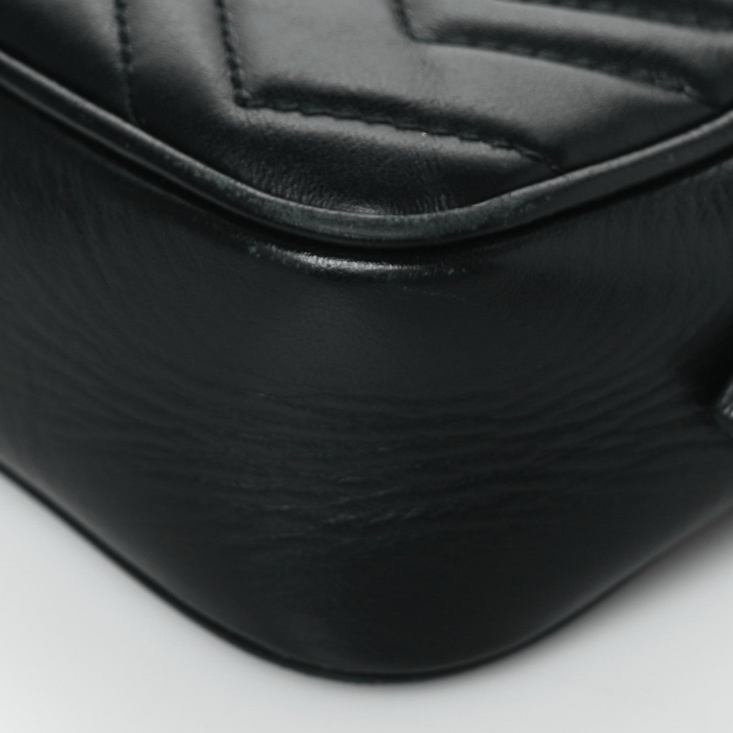 Gucci Calfskin Matelasse Mini GG Marmont Chain Shoulder Bag Black 11 of 11