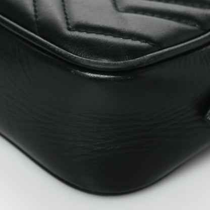 Gucci Calfskin Matelasse Mini GG Marmont Chain Shoulder Bag Black 11 of 11