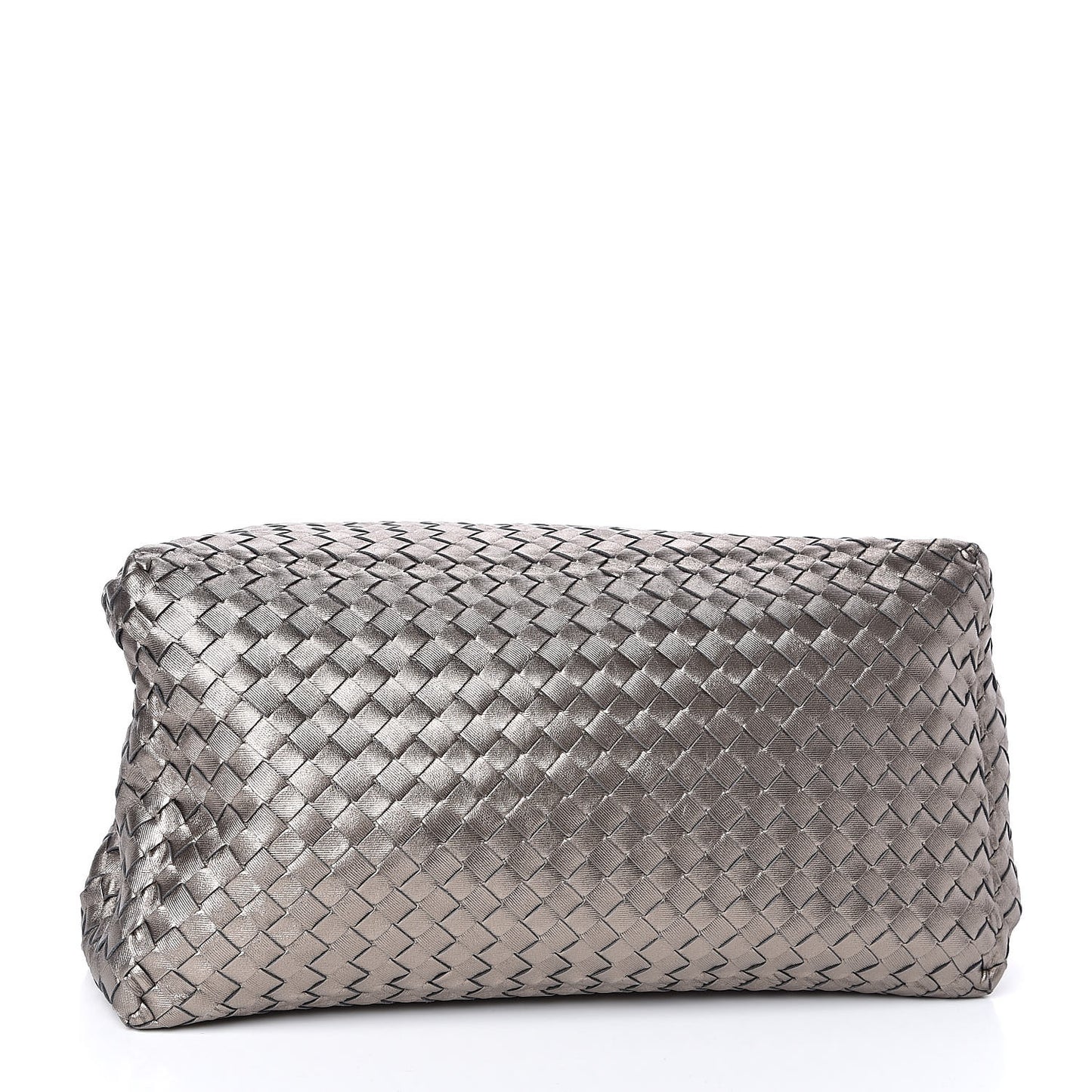 Metallic Grosgrain Intrecciato Medium A Shape Seamless Tote Pewter
