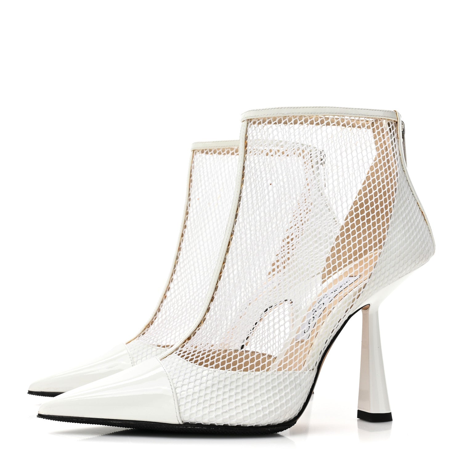 Jimmy Choo Mesh Patent Kix 100 Boots 39 White 3 of 10