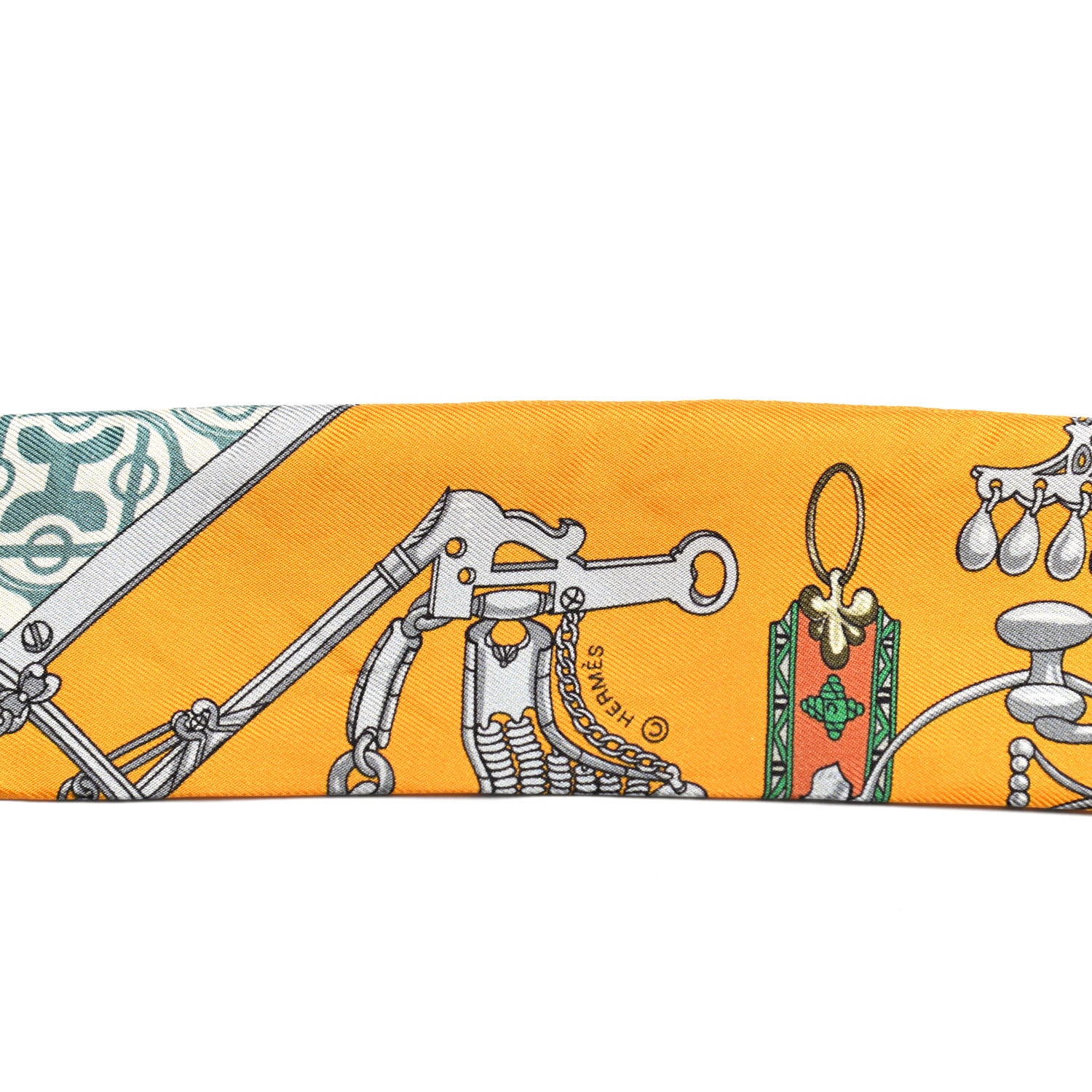 Hermes Silk Mors Et Gourmettes Remix Twilly 3 of 4