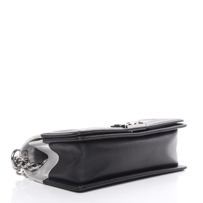 Chanel Metallic Goatskin Calfskin Medium Boy Flap Silver Black 4 of 15
