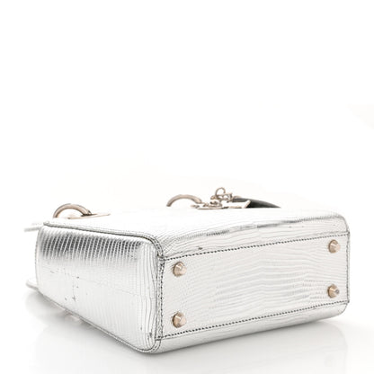 Christian Dior Metallic Lizard Mini Lady Dior Silver 4 of 17