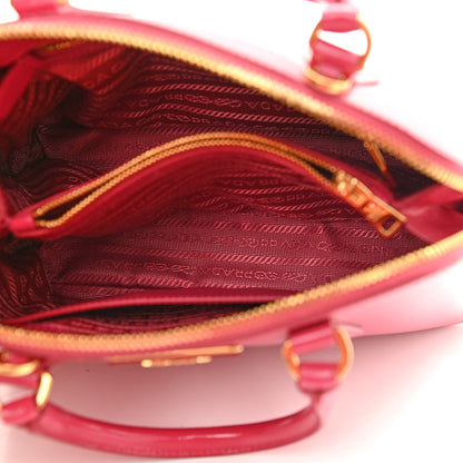 Prada Saffiano Vernice Small Promenade Tote Peonia 5 of 16