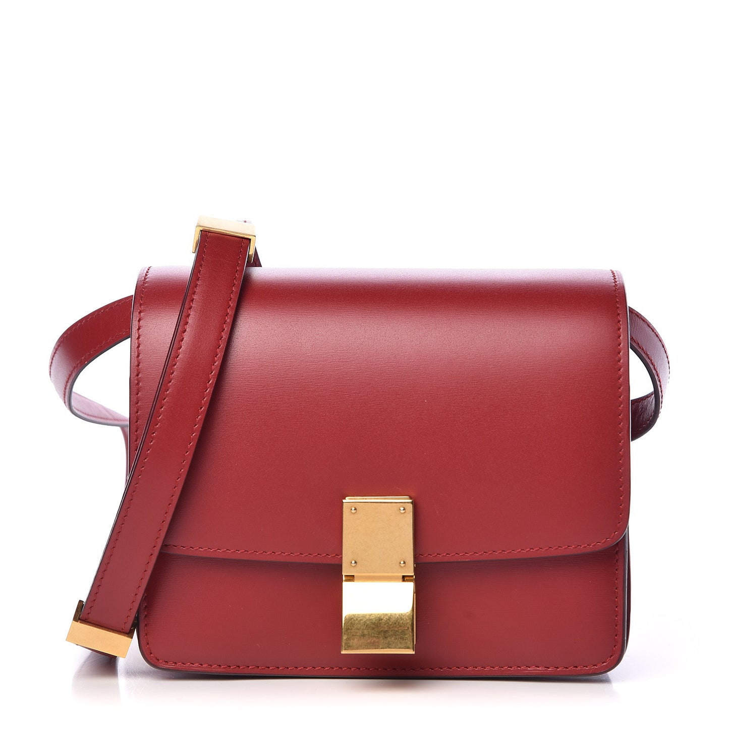 Smooth Calfskin Small Classic Box Flap Bag Red