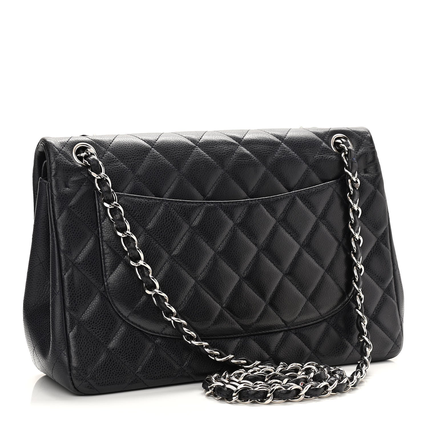 Chanel Caviar Quilted Jumbo Double Flap Navy Blue 3 of 11