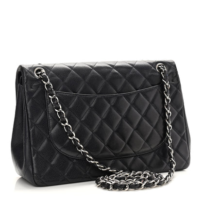 Chanel Caviar Quilted Jumbo Double Flap Navy Blue 3 of 11