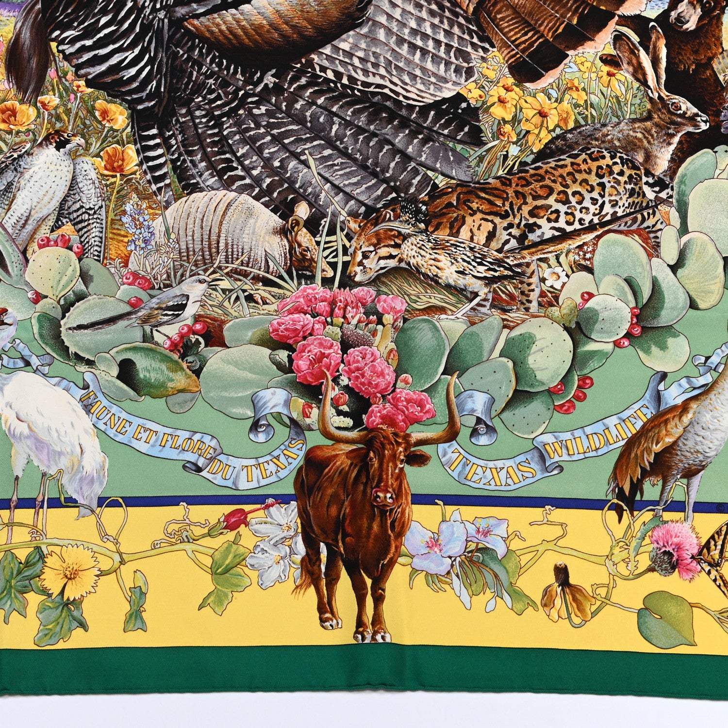 Hermes Silk Faune Et Flore Du Texas Scarf 2 of 5