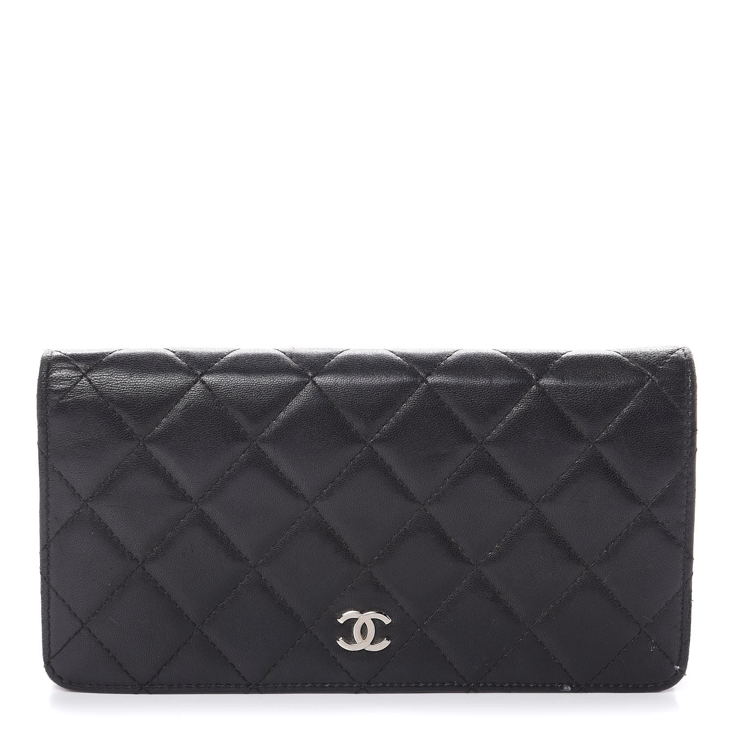 Chanel Lambskin Quilted Yen Wallet Black 1 of 17