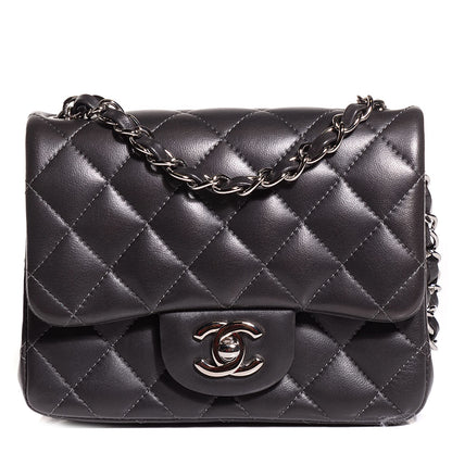 Chanel Lambskin Quilted Mini Square Flap Dark Grey 1 of 8