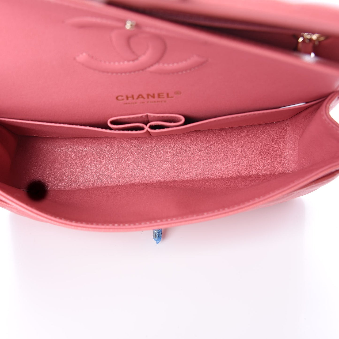 Caviar Quilted Medium Double Flap Pink