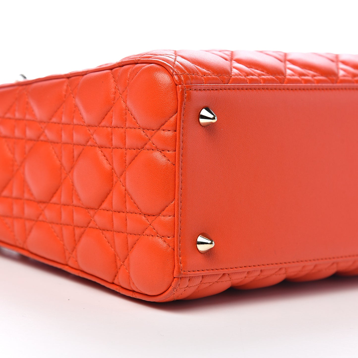 Lambskin Cannage Medium Lady Dior Orange