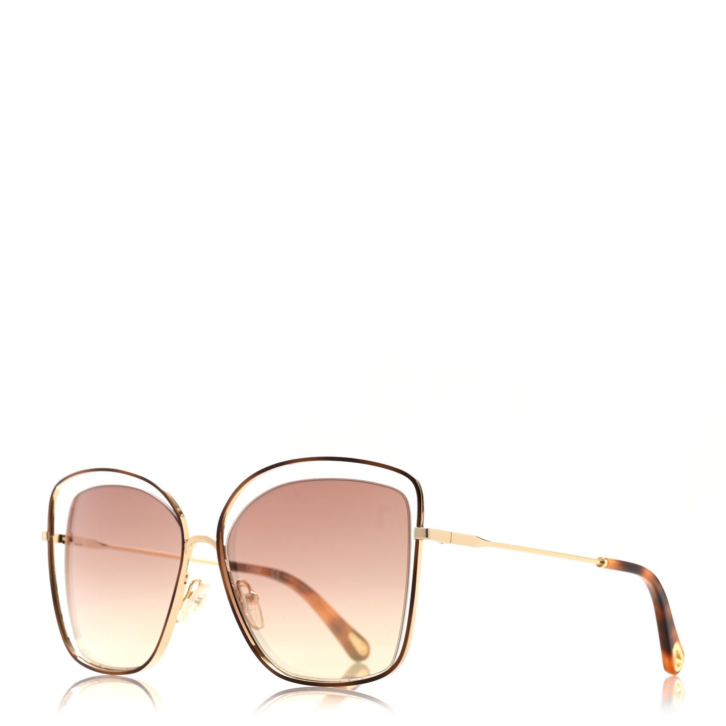 Poppy Cutout Square Sunglasses CE133S Gold Pink