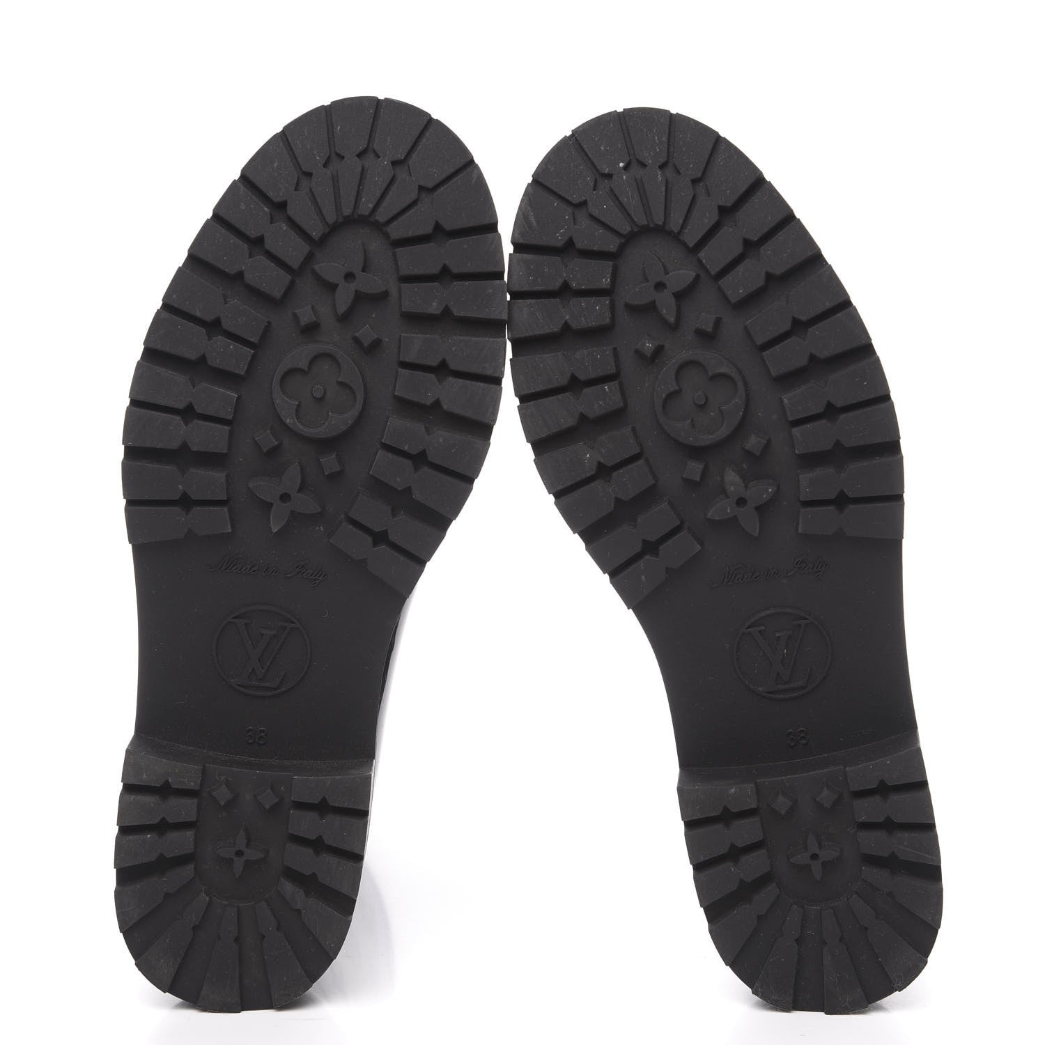 Louis Vuitton Rubber Embossed Monogram Drops Flat Half Boots 38 Black 5 of 10