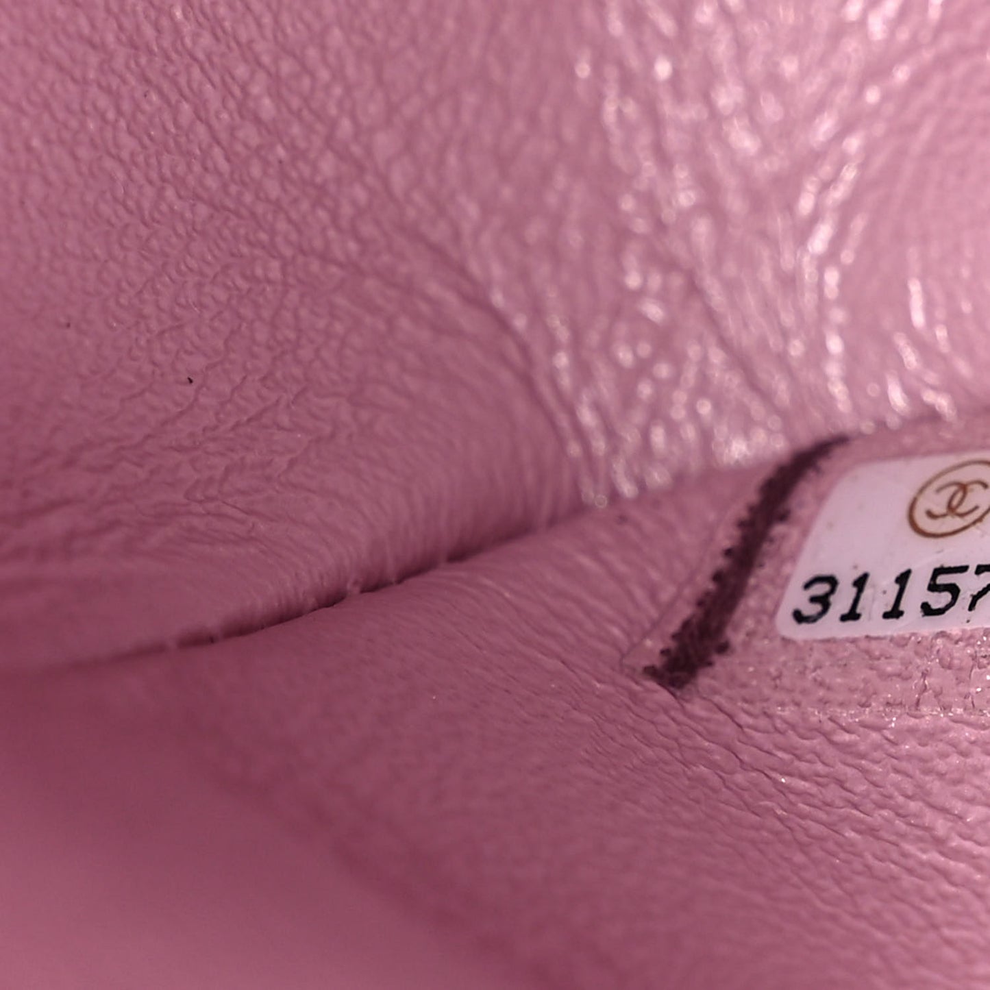 Iridescent Calfskin Quilted Medium Double Flap Light Pink