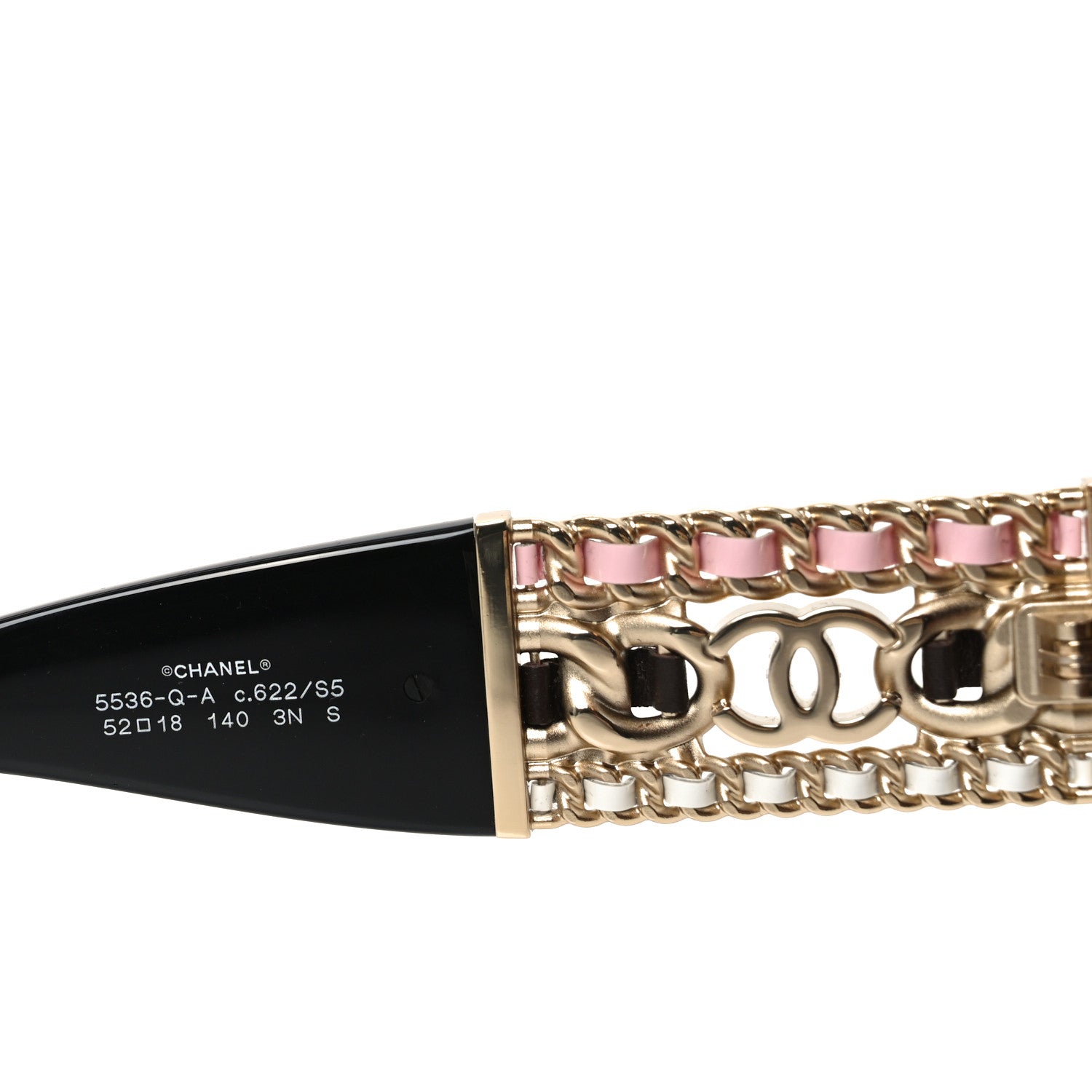Chanel Acetate Calfskin Chain CC Sunglasses 5536-Q-A Black 1851671