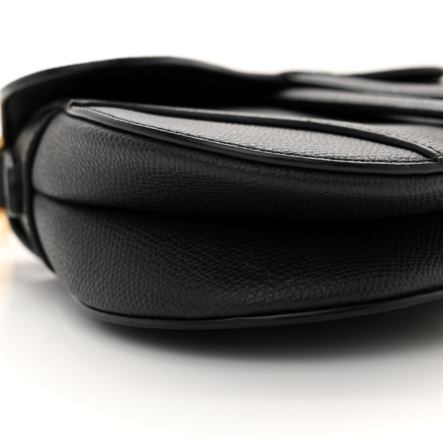 Grained Calfskin Mini Saddle Bag Black