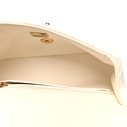 Chanel Shiny Lambskin Quilted Pearl Twist Mini Square Flap White 5 of 10