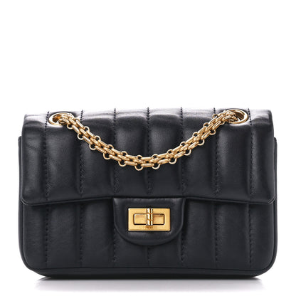 Chanel Aged Calfskin Vertical Quilted 2.55 Reissue Mini Flap Navy 1 of 11