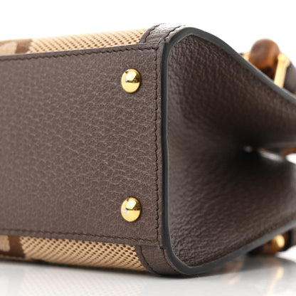 Gucci Monogram Jumbo GG Textured Dollar Calfskin Mini Diana Tote Bag Camel Ebony New Acero 10 of 10