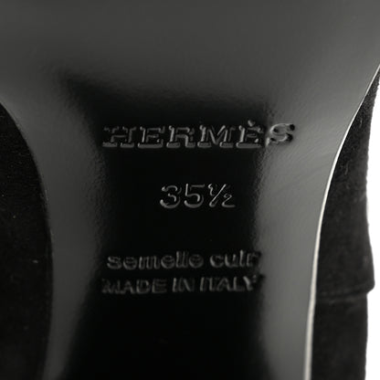 Hermes Suede Goatskin Saint Germain Ankle Boots 35.5 Black 8 of 10
