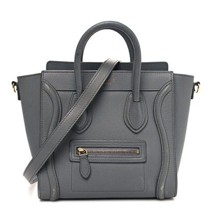 Celine Drummed Calfskin Nano Luggage Kohl 1 of 18