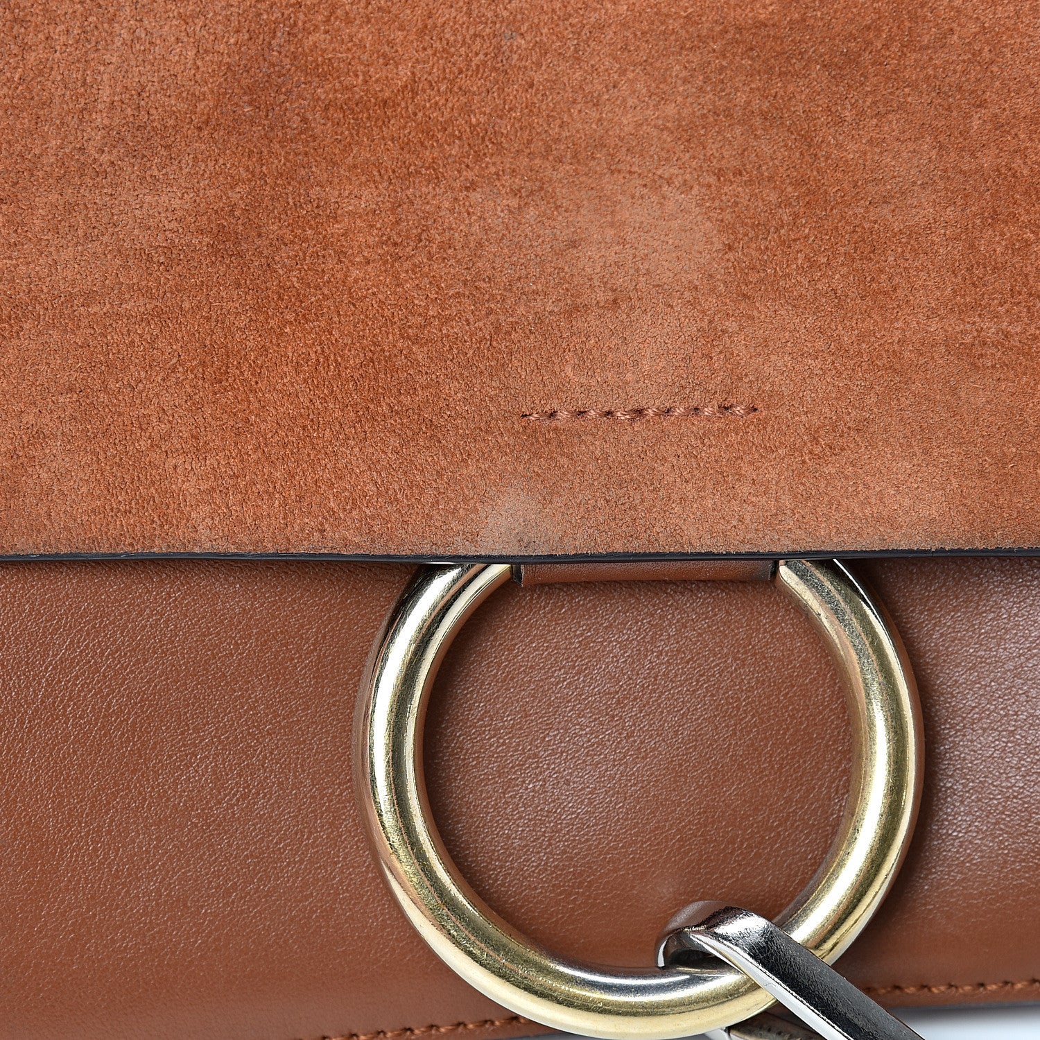 Chloe Suede Calfskin Small Faye Shoulder Bag Tobacco 7 of 21