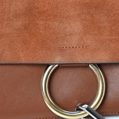 Chloe Suede Calfskin Small Faye Shoulder Bag Tobacco 7 of 21